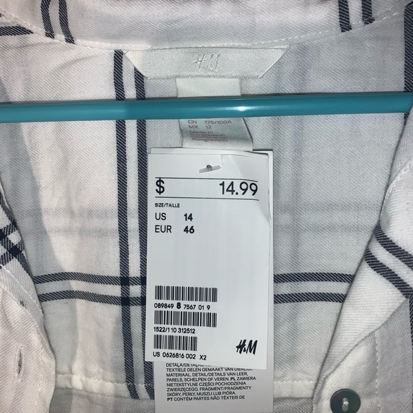 H&M button down long sleeve shirt size 14 - Picture 3 of 3